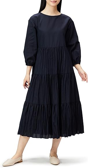 Amazon | [ナチュラルビューティーベーシック] カジュアルドレス ティアードワッシャーワンピース レディース | フォーマルドレス 通販